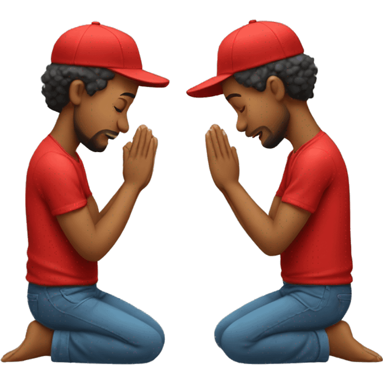 man in red cap praying  emoji