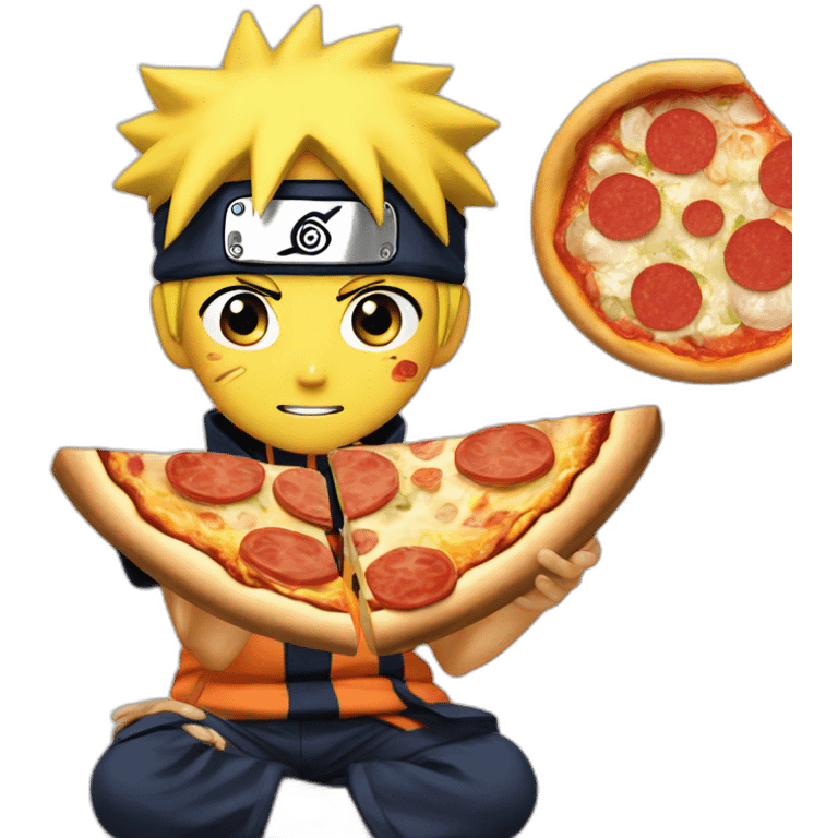 Naruto qui mange une pizza emoji