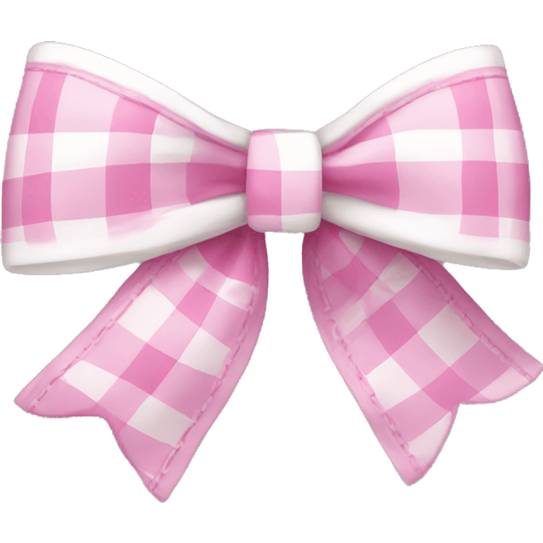 White and pink plaid bow emoji