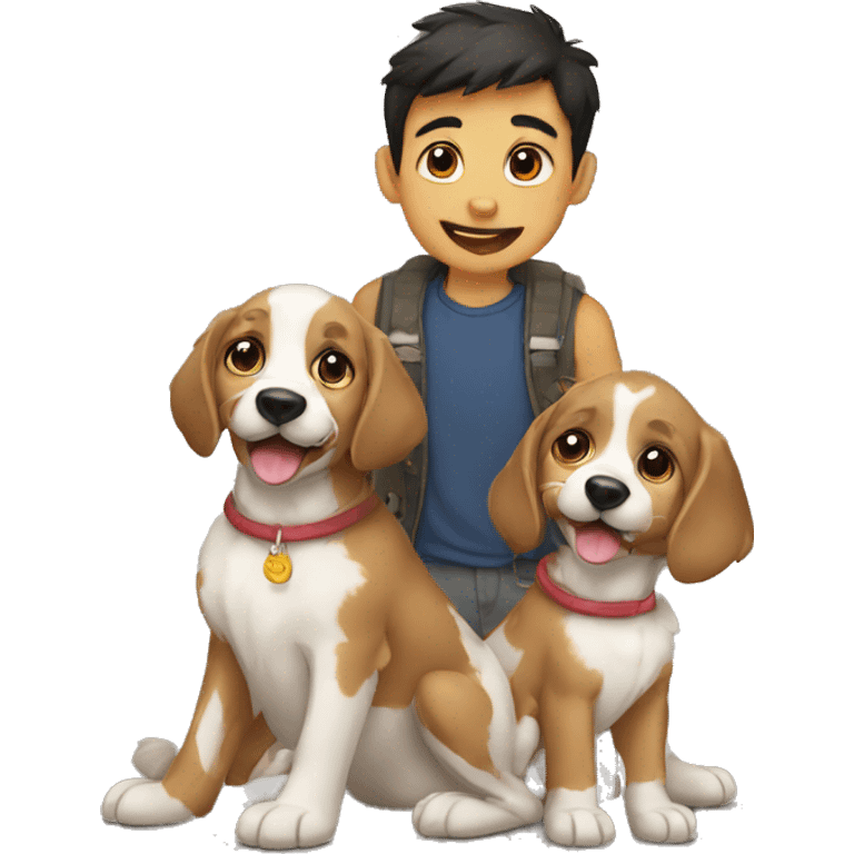 Perro + niños  emoji