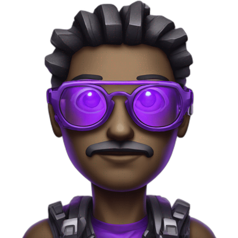 Neon purple Cyberpunk robot wearing glasses emoji