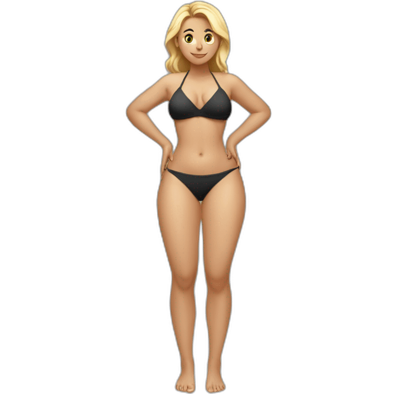 Slim-thicc Caucasian woman small bikini pose (beach body) emoji