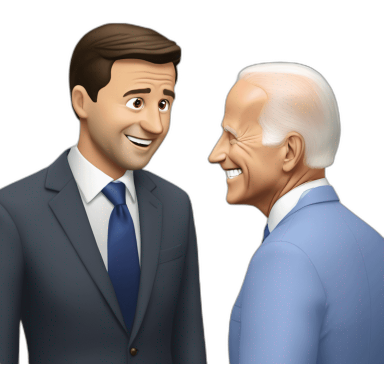 Volodymyr Zelenskyi talks with Biden  emoji