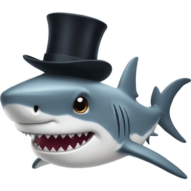 Shark with a top hat emoji