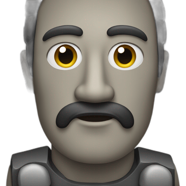 Moai emoji with short mustache emoji