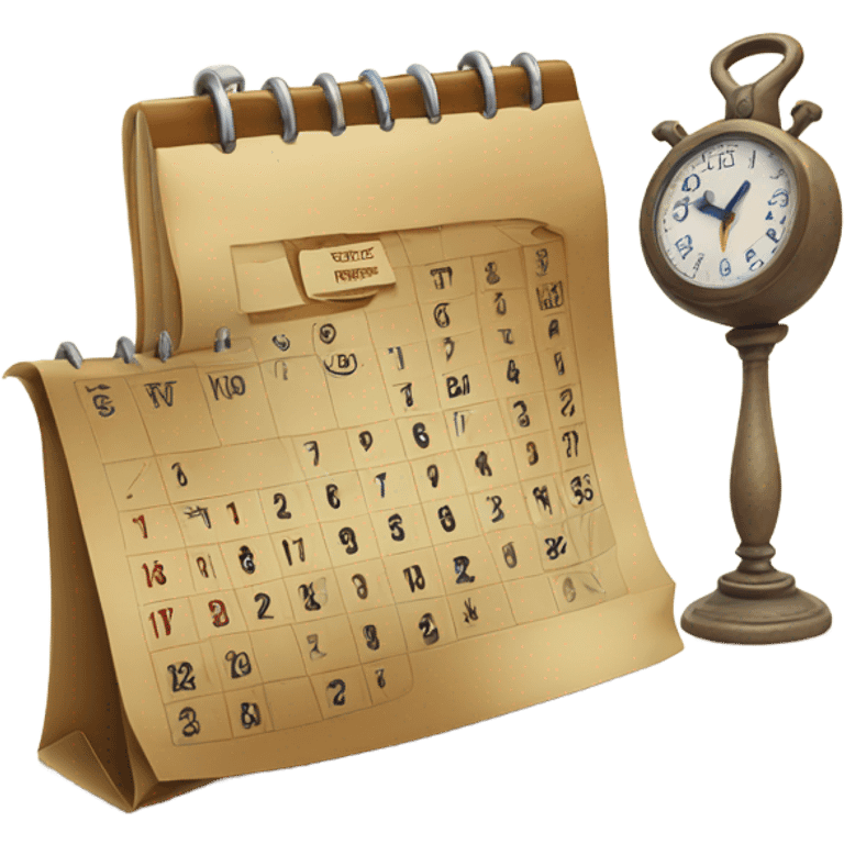 calendar with a clock and a torah emoji