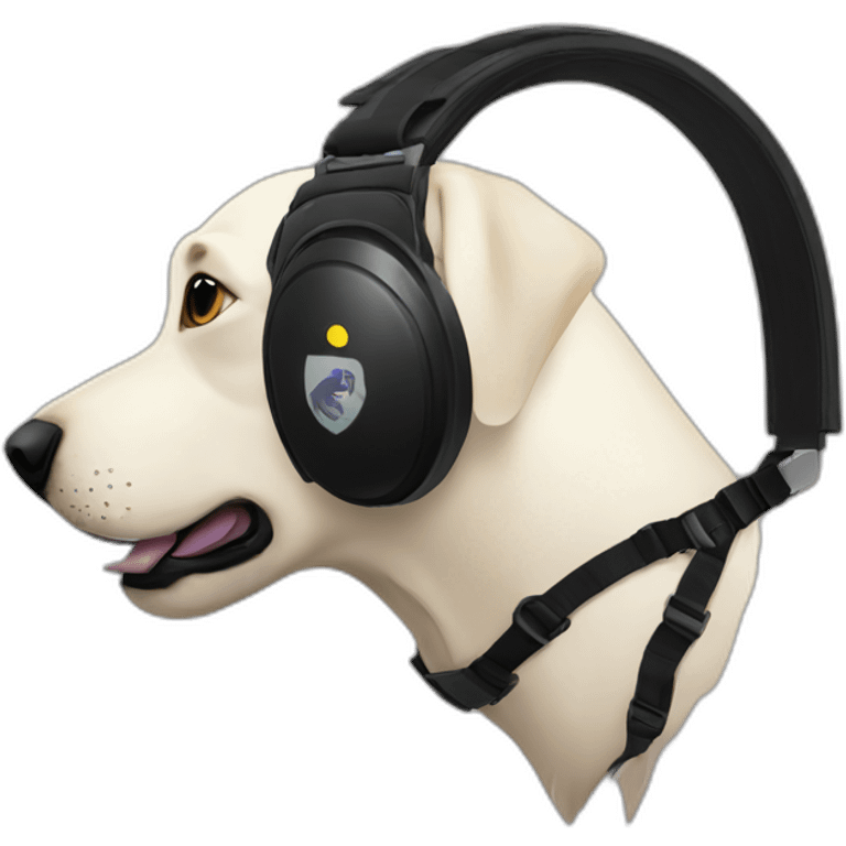 Labrador noir casque rugby emoji