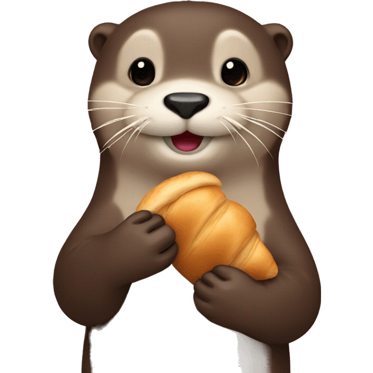 otter holding a croissant emoji