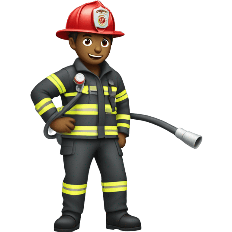 fire fighter, whole body, holding a hose emoji