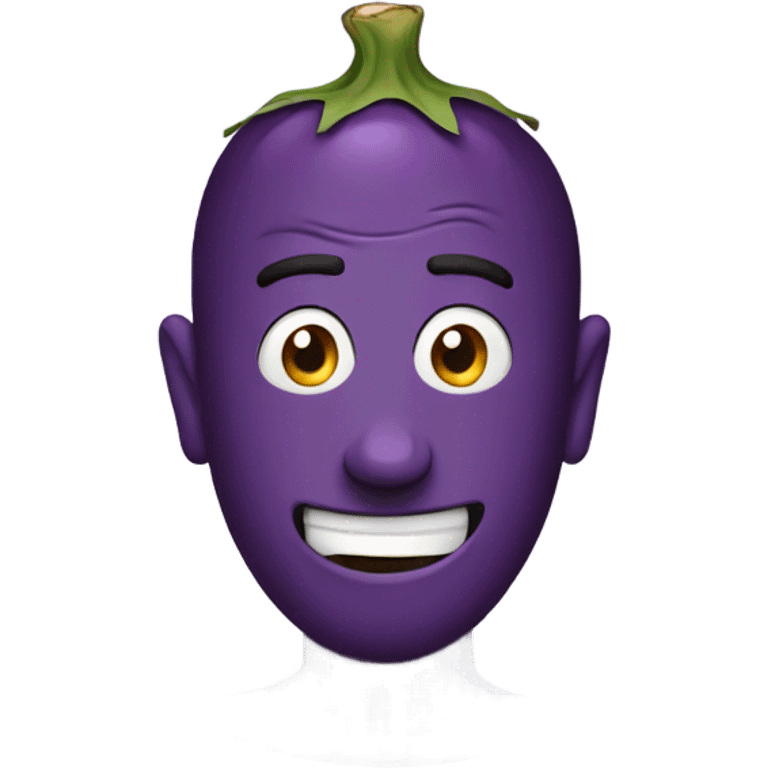 Surprised man with eggplant emoji