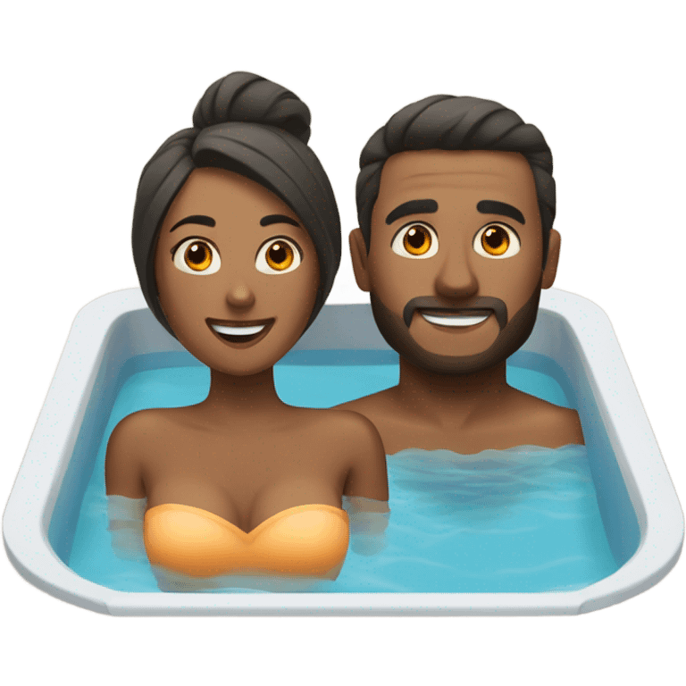 Man and woman in hot tub emoji