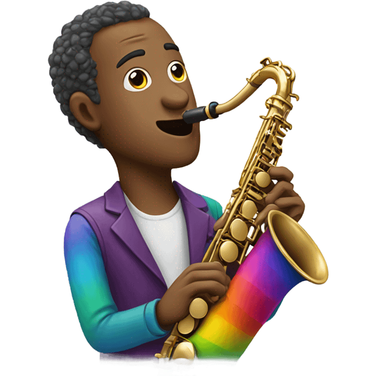 Man playing rainbow saxophone  emoji