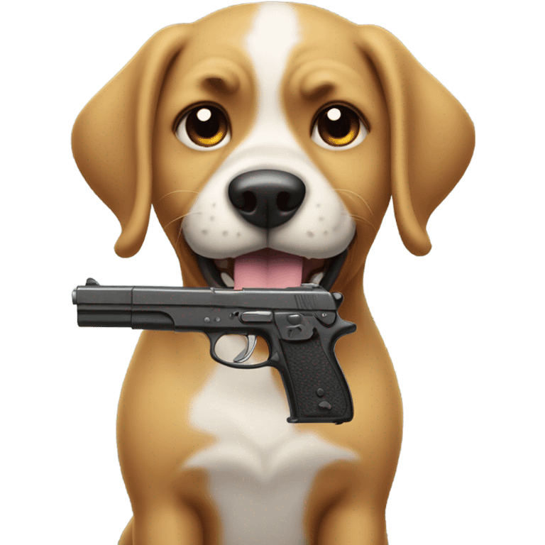 dog with a gun emoji