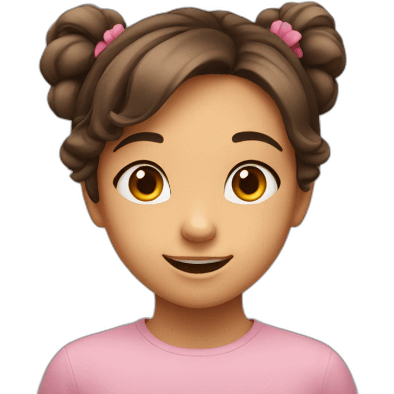 cute girl's face, expressive eyes, and a charming smile, hinting at a gentle voice. emoji