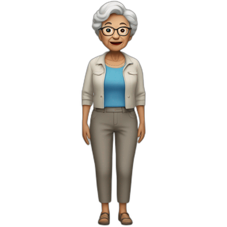 full grandmother in trousers emoji