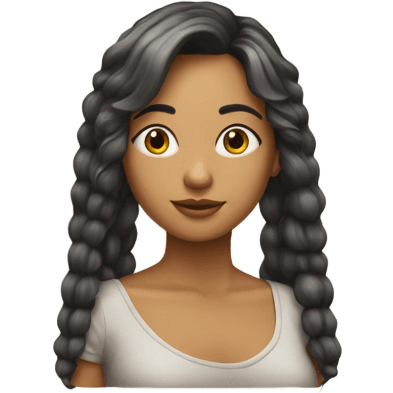 chica de pelo largo y flequillo emoji