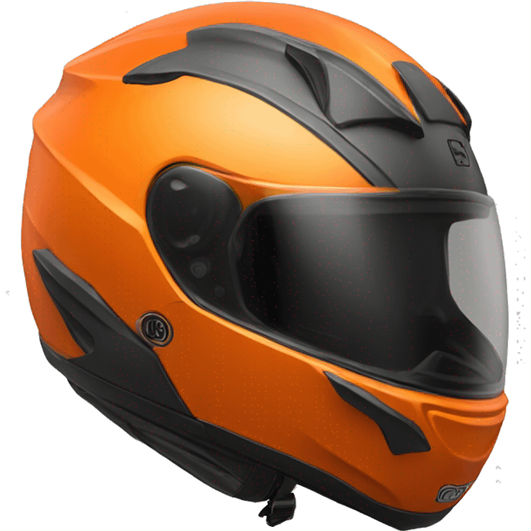 complete orange motorcycle helmet side angle emoji