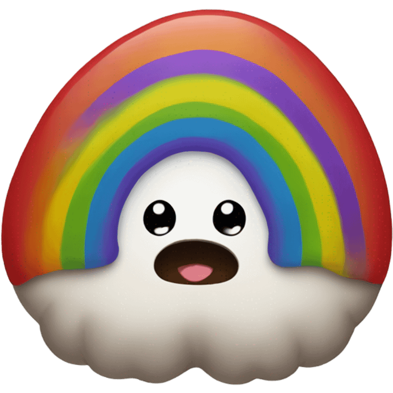 Rainbow poop with feet emoji