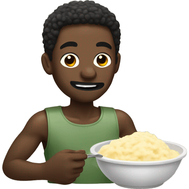 black man eating mash emoji