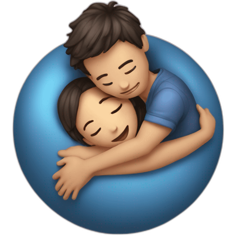 lovers cuddle in ball emoji