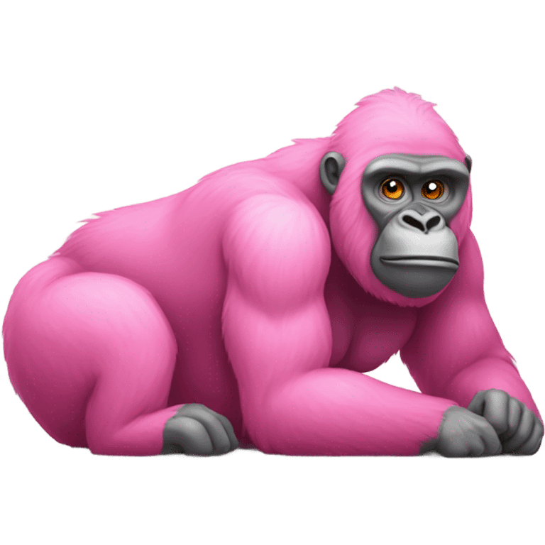 Pink gorilla with no legs emoji