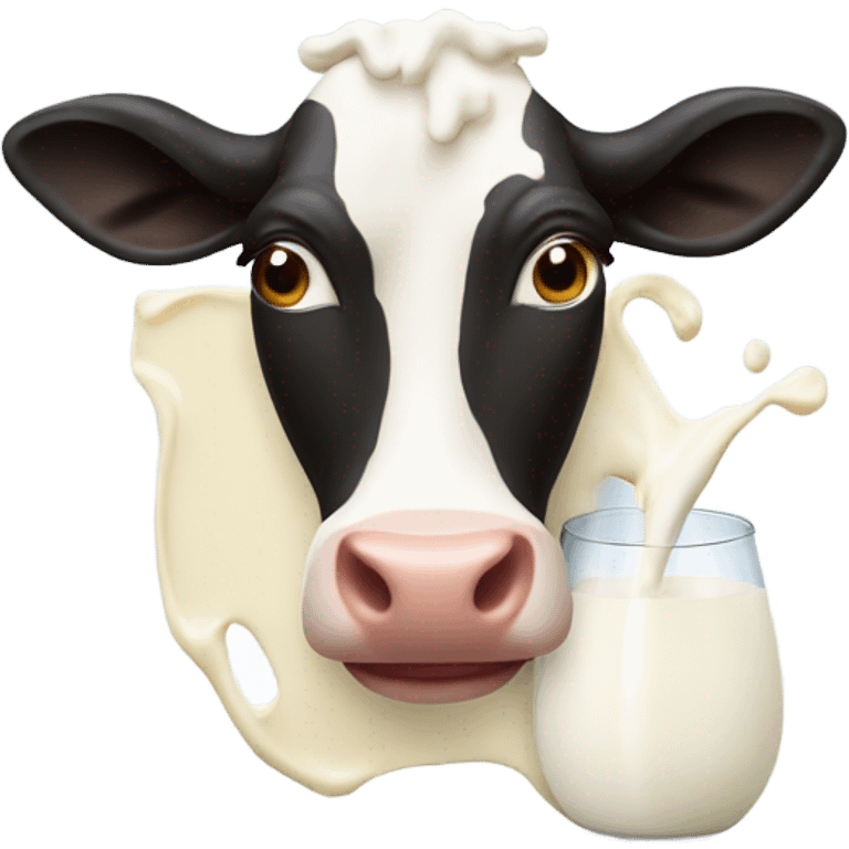 Cow made of milk emoji