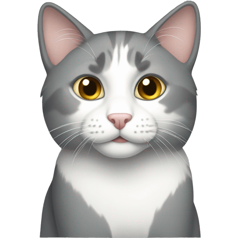 Gray and white housecat emoji