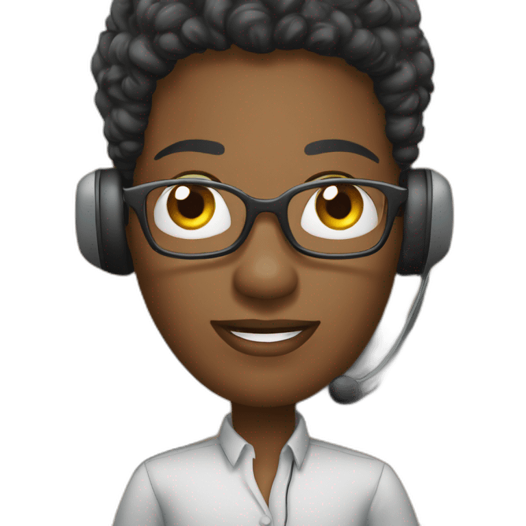 Call center customer support black emoji