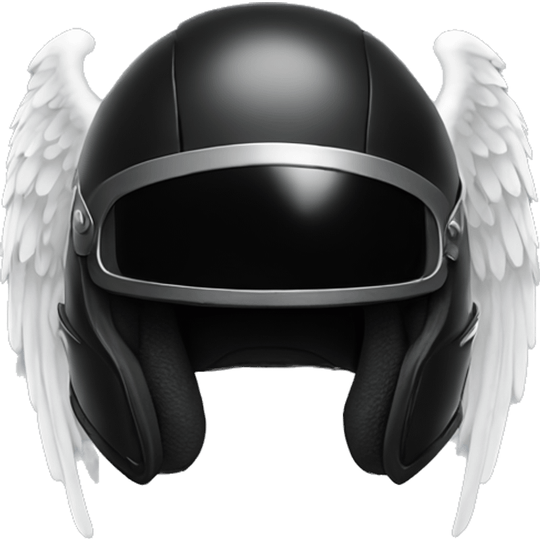 black moto helmet with wings emoji