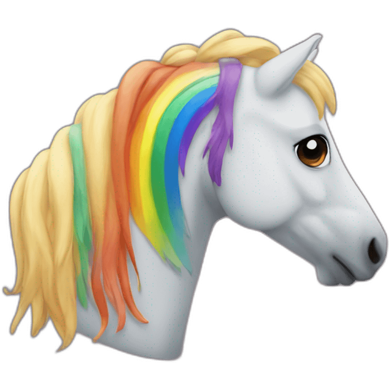 rainbow and a horse emoji