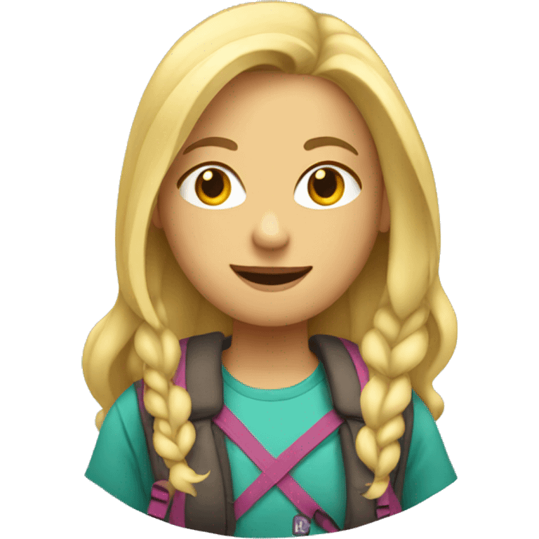 Blonde girl with backpack emoji