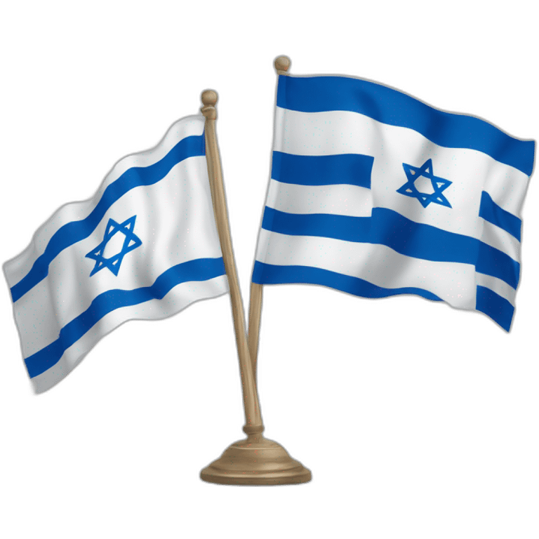 flag of israel and flag of England, waving together emoji