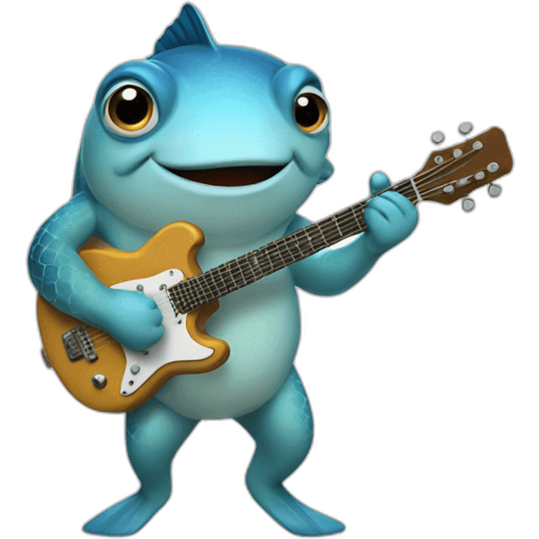 Fish Playing guitar emoji