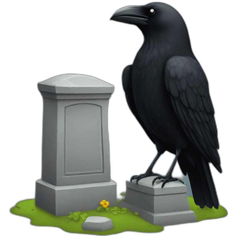 Crow-in-cementery emoji