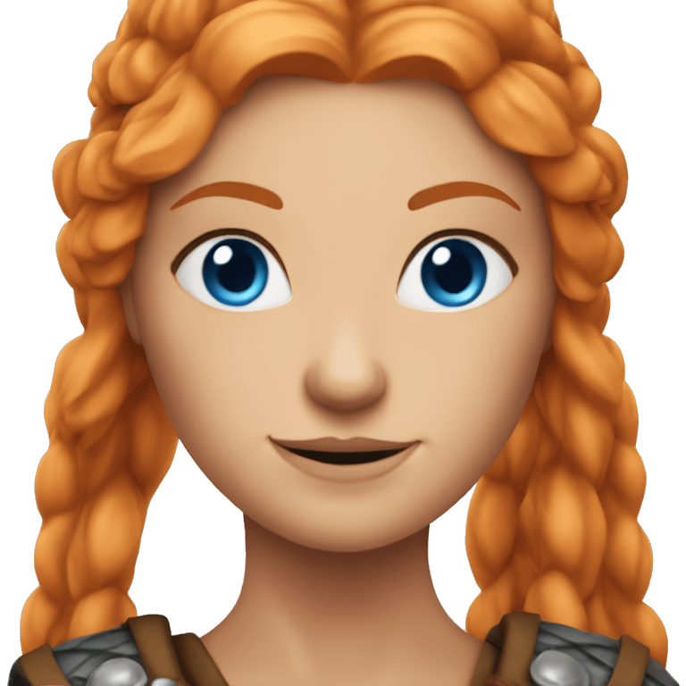 Orange haired, blue eyed Viking woman emoji