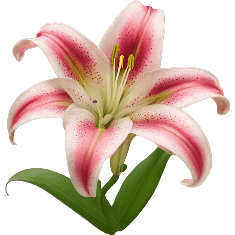 Stargazer lily with pink background emoji