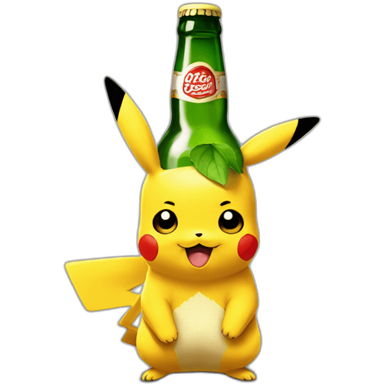 Pikachu qui tien une bière emoji