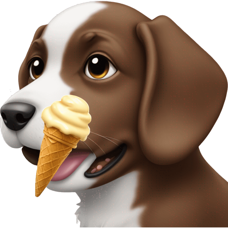 puppy eating ice cream emoji