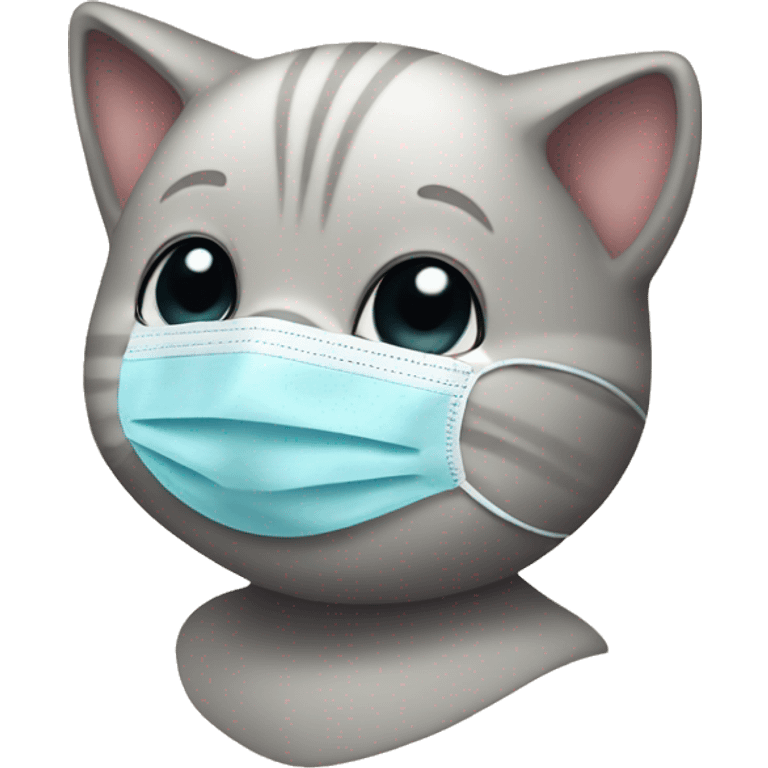 baby cat with covid mask emoji