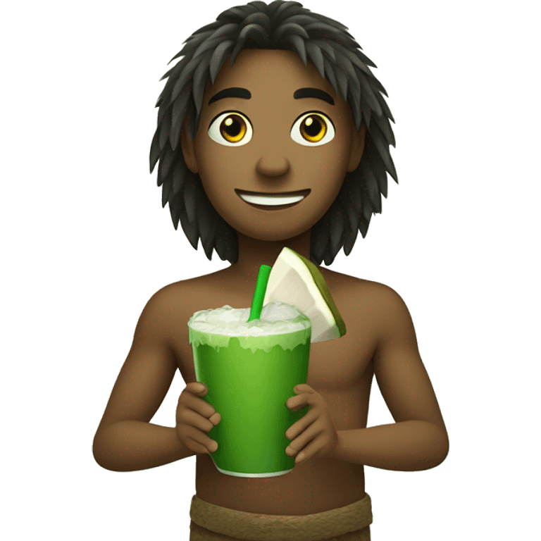 green young drinking coconut emoji