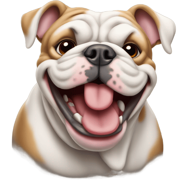 English bull dog smiling  emoji