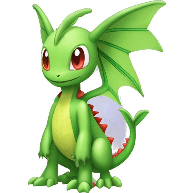 Full body cute edgy shiny colorful Flygon-Scyther-grovyle emoji