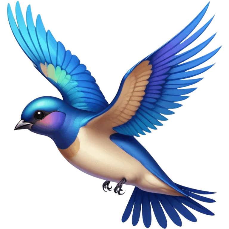 A swallow bird in flight, symbolizing freedom and agility, with wings spread wide and a streamlined body emoji