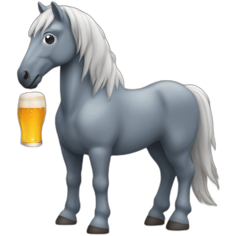 un cheval qui boit une bière  emoji