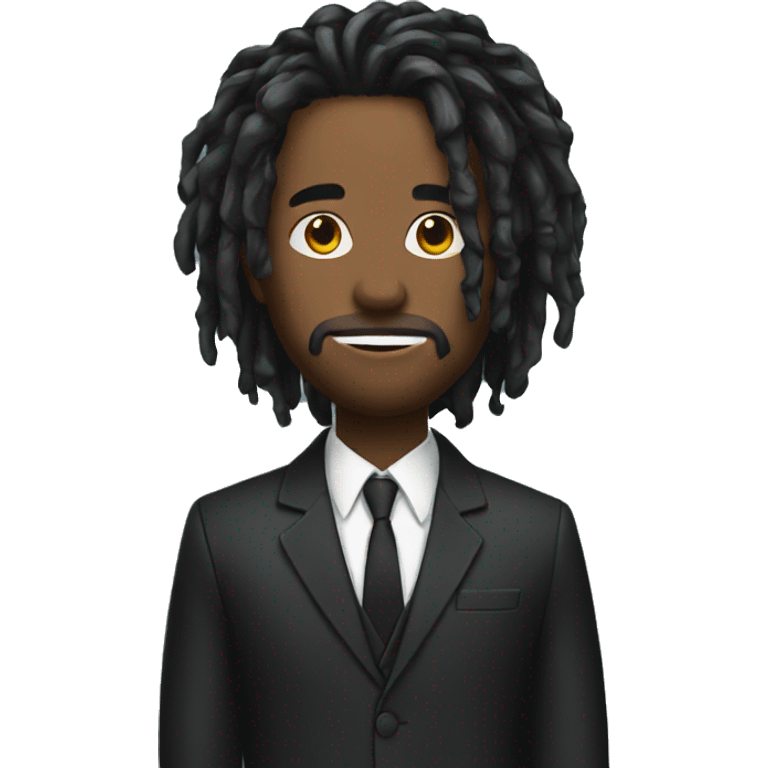 black wick with suit and locs emoji