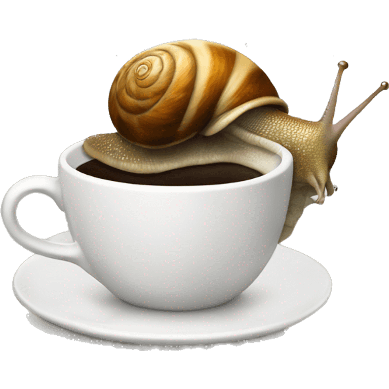 Snail drinking coffee emoji