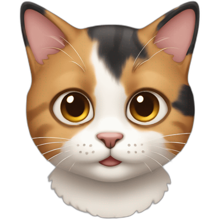 cute calico cat with small goatee emoji