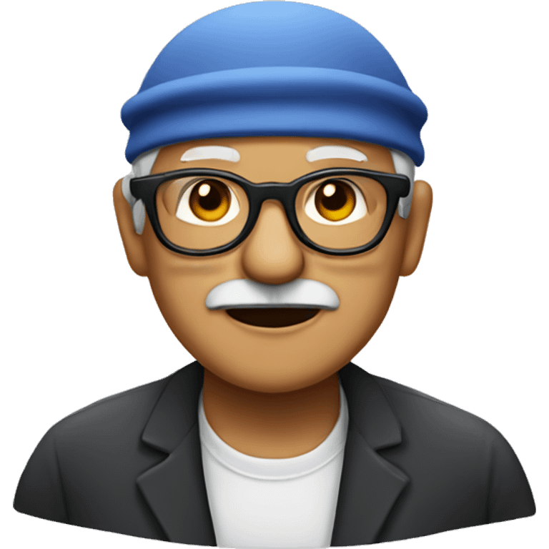 Old man with black eyeglasses and skullcap emoji