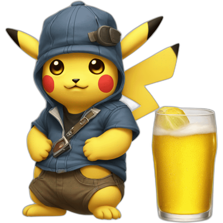 alcoholic pikachu emoji