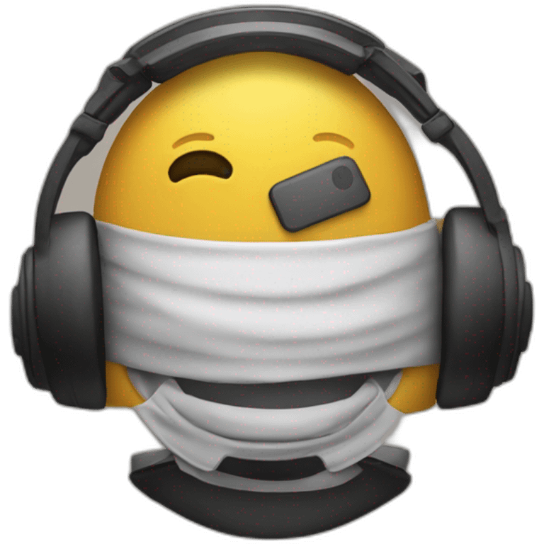 fait un emoji d'un caque quiecoute de la musique emoji